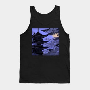 Japanese temple at night Tank Top